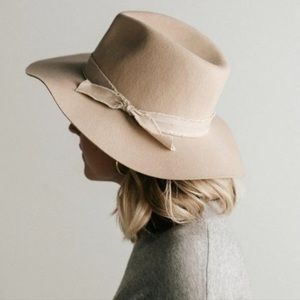 Gigi Pip Hannah Floppy Fedora Australian Wool Hat Cream